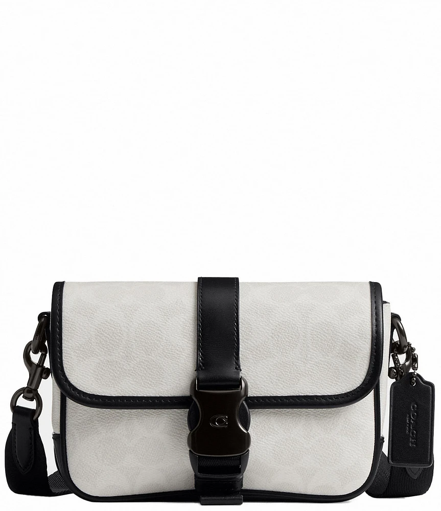COACH League Signature Coated Canvas/Refined Calfskin Leather Crossbody Bag
