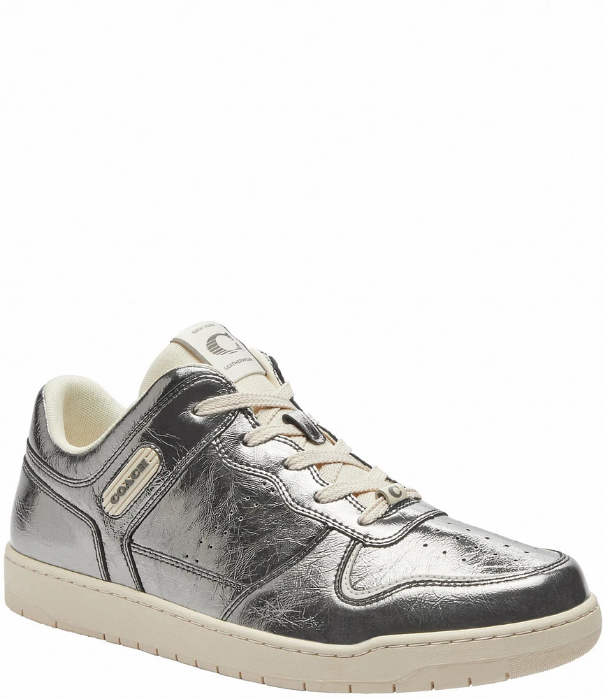 COACH Men's C201 Crinkle Metallic Leather Sneakers