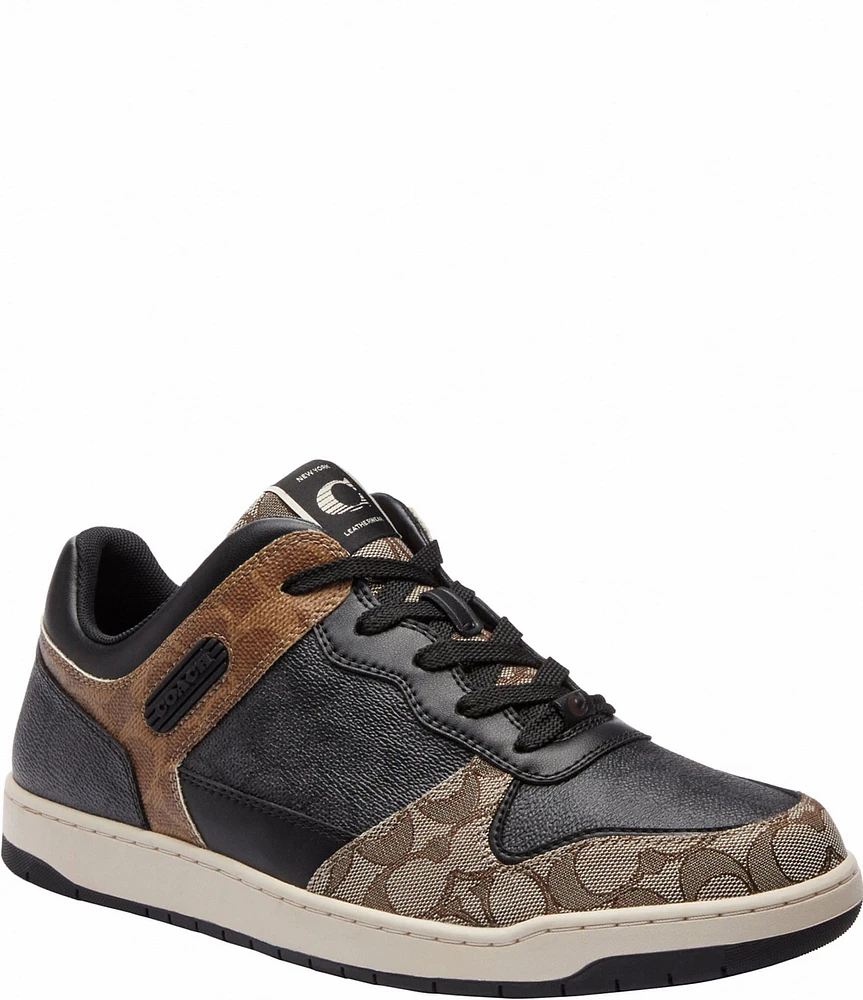 COACH Men's C201 Mixed Media Signature Logo Sneakers