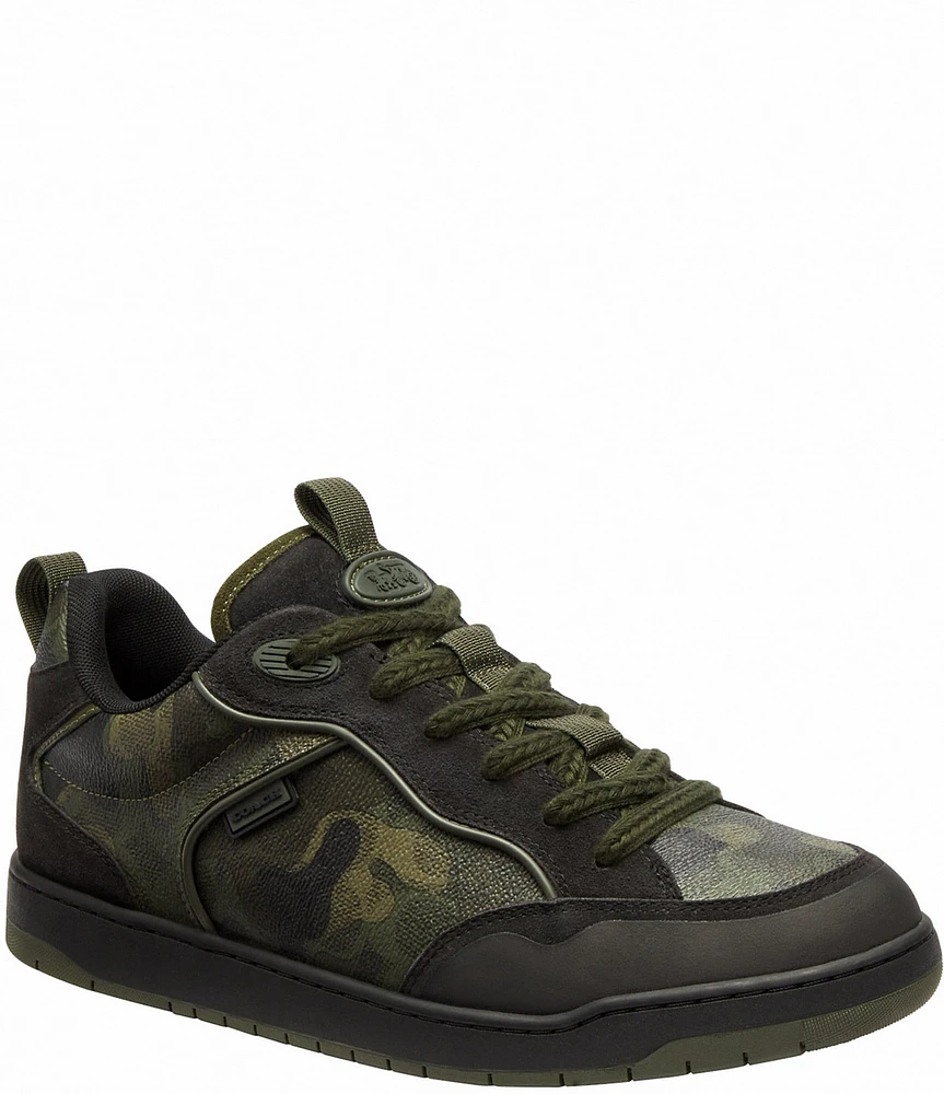 COACH Men's C203 Coated Canvas Camo Lace Up Sneakers