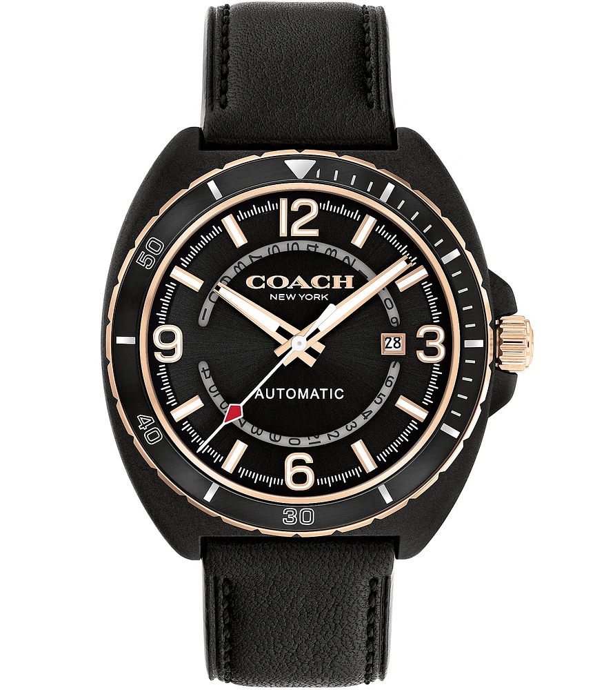 COACH Men's Charter Automatic Leather Strap Watch