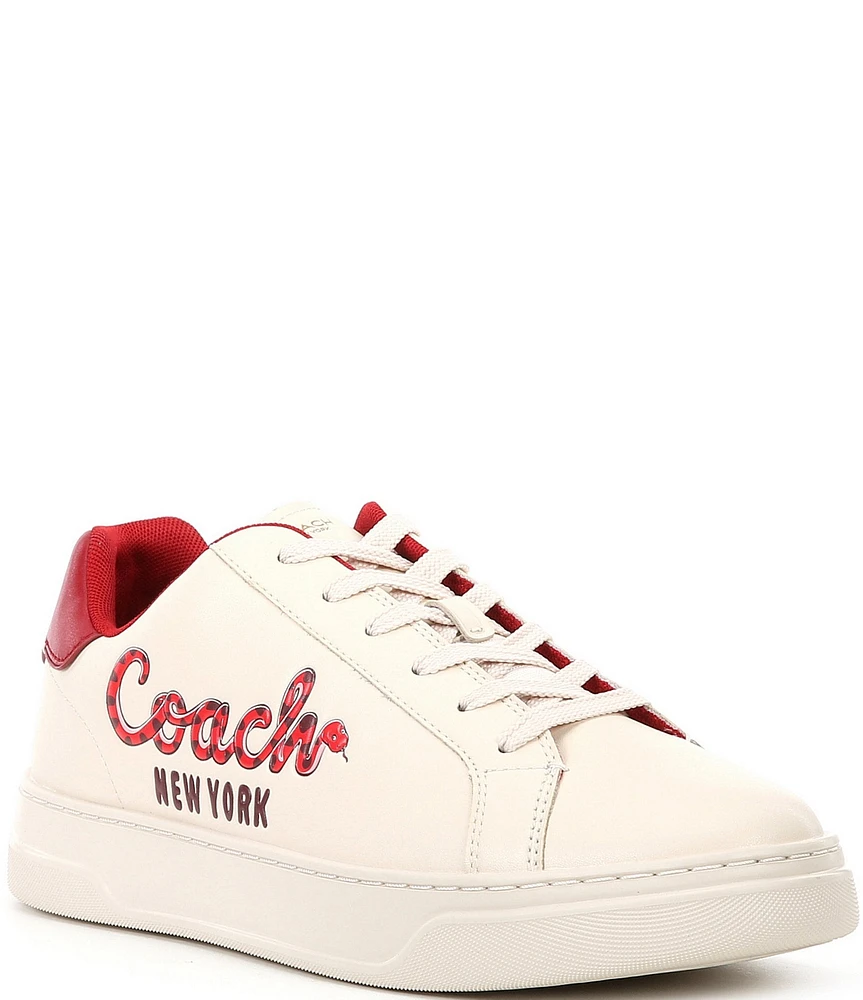COACH Men's High Line Leather Snake Script Sneakers