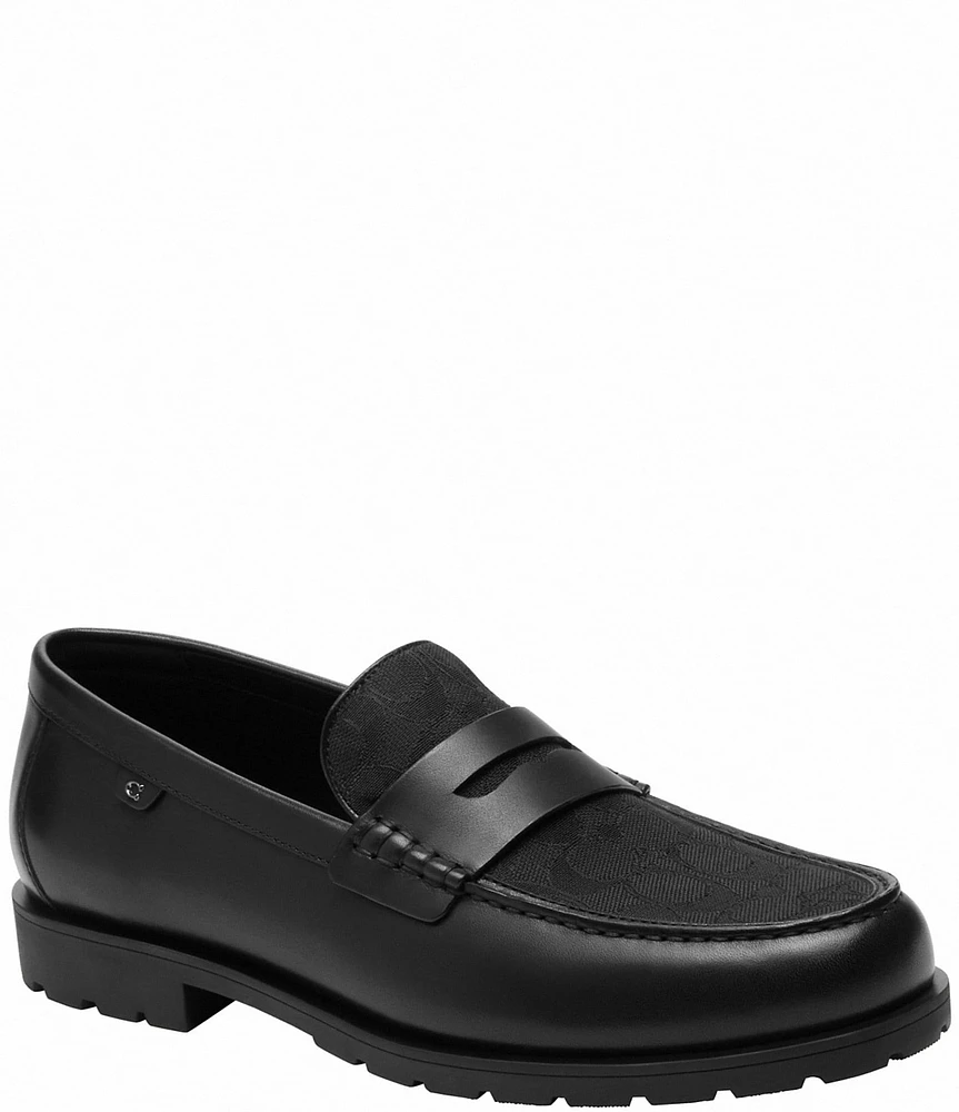 COACH Men's Reagan Signature Logo Penny Loafers