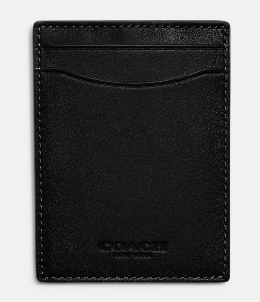 COACH Men's Sport Calf Leather Money Clip Card Case