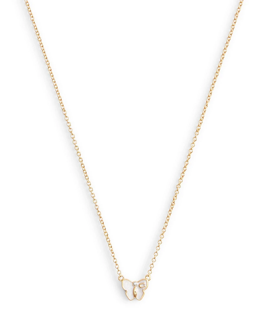 COACH Signature Butterfly Short Pendant Necklace