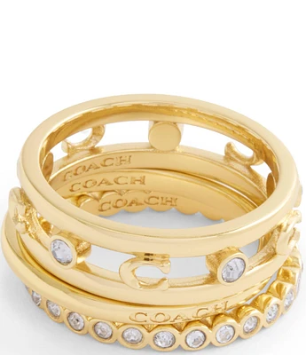 COACH Signature C Open Stacked Ring Set