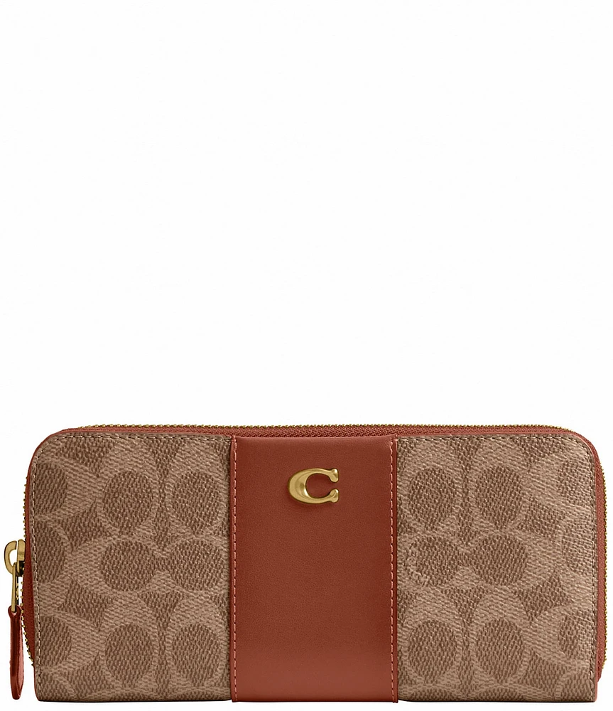 COACH Signature Logo Essential Slim Accordion Zip Wallet