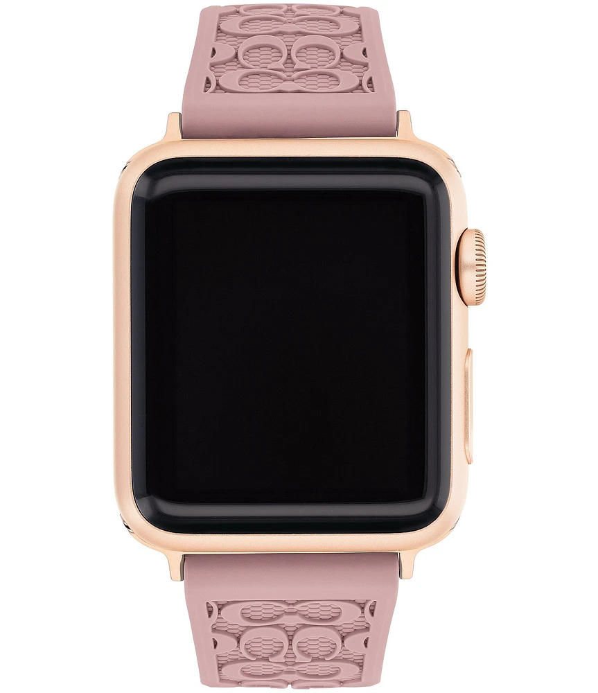 COACH Women's Signature Rose Gold Buckle Pink 38/40mm Bands for Apple Watch®