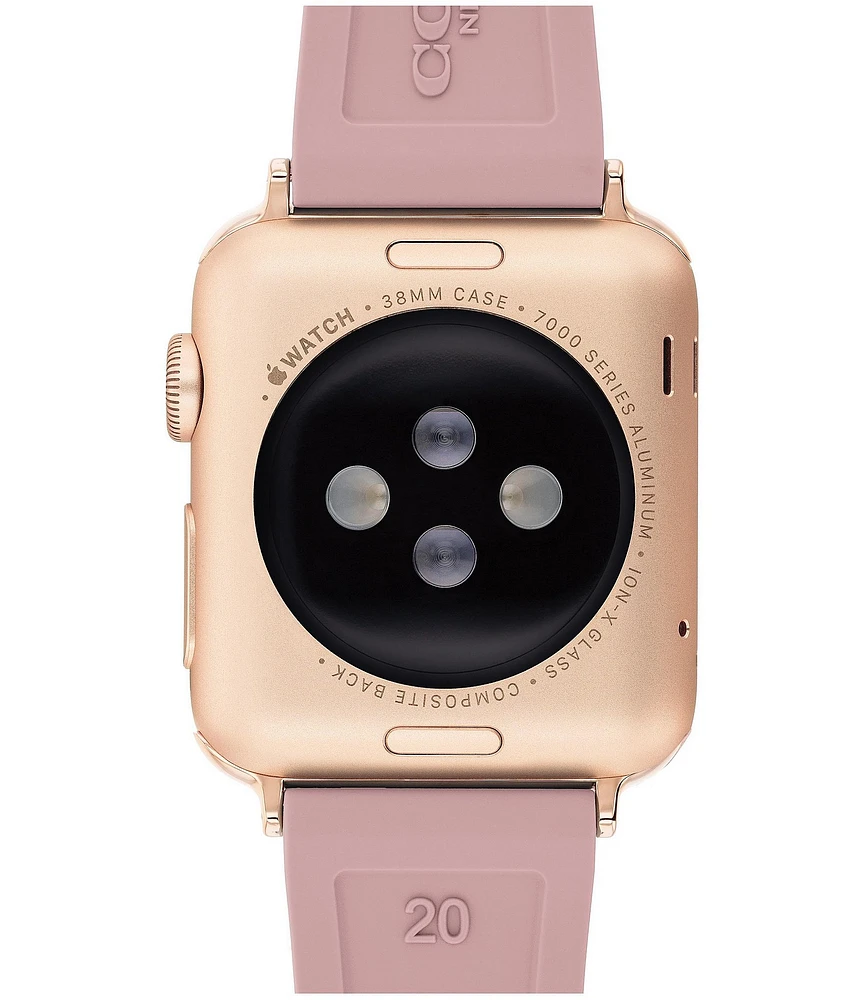 COACH Women's Signature Rose Gold Buckle Pink 38/40mm Bands for Apple Watch®
