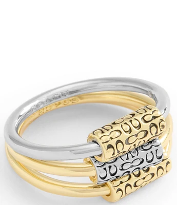 COACH Signature Quilted Tube Stackable Ring Set