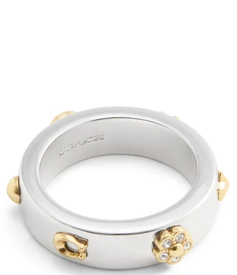 COACH Signature Tea Rose Band Ring