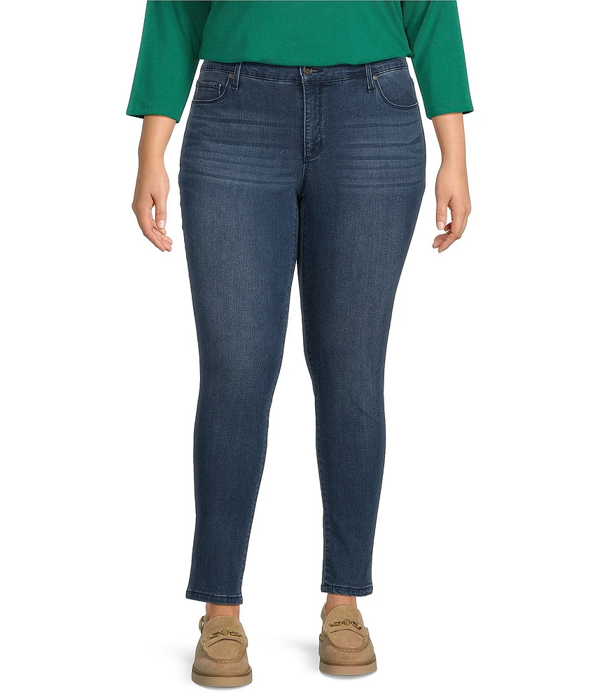 Code Bleu Plus Size Soho Straight Slim Mid Rise Denim Skinny Jeans