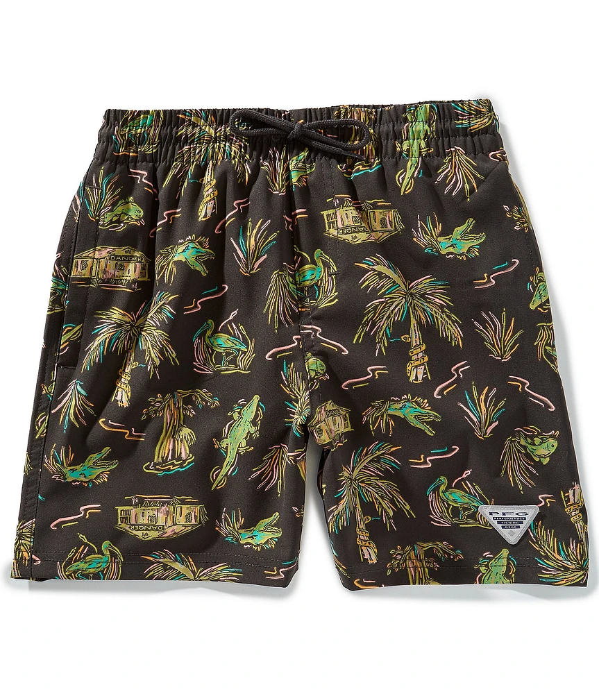 Columbia Little/Big Boys PFG RAMBLER™ Tropical Island Printed Water Shorts