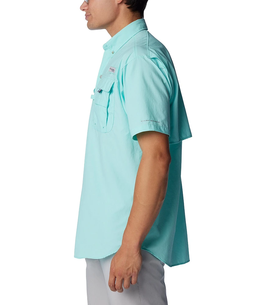 Columbia PFG Bahama II Relaxed Fit Solid Short Sleeve Woven Shirt