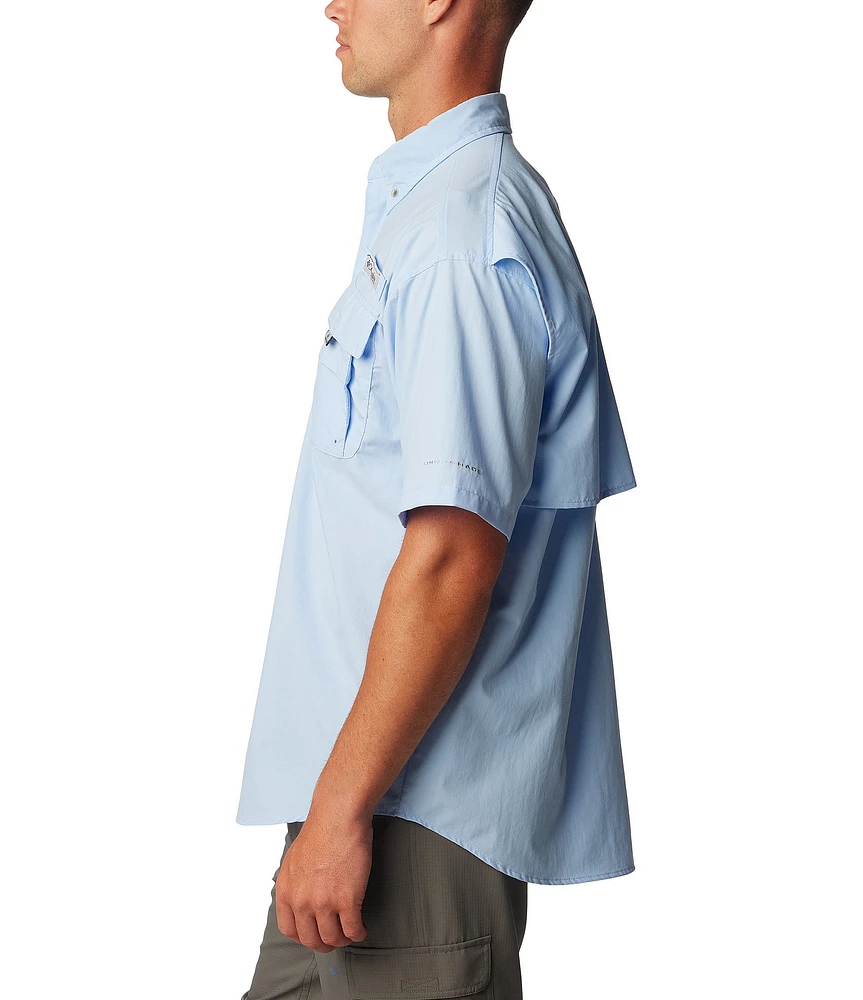 Columbia PFG Bahama II Relaxed Fit Solid Short Sleeve Woven Shirt