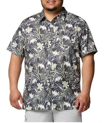 Columbia PFG Big & Tall Super Slack Tide Field Print Short Sleeve Woven Shirt