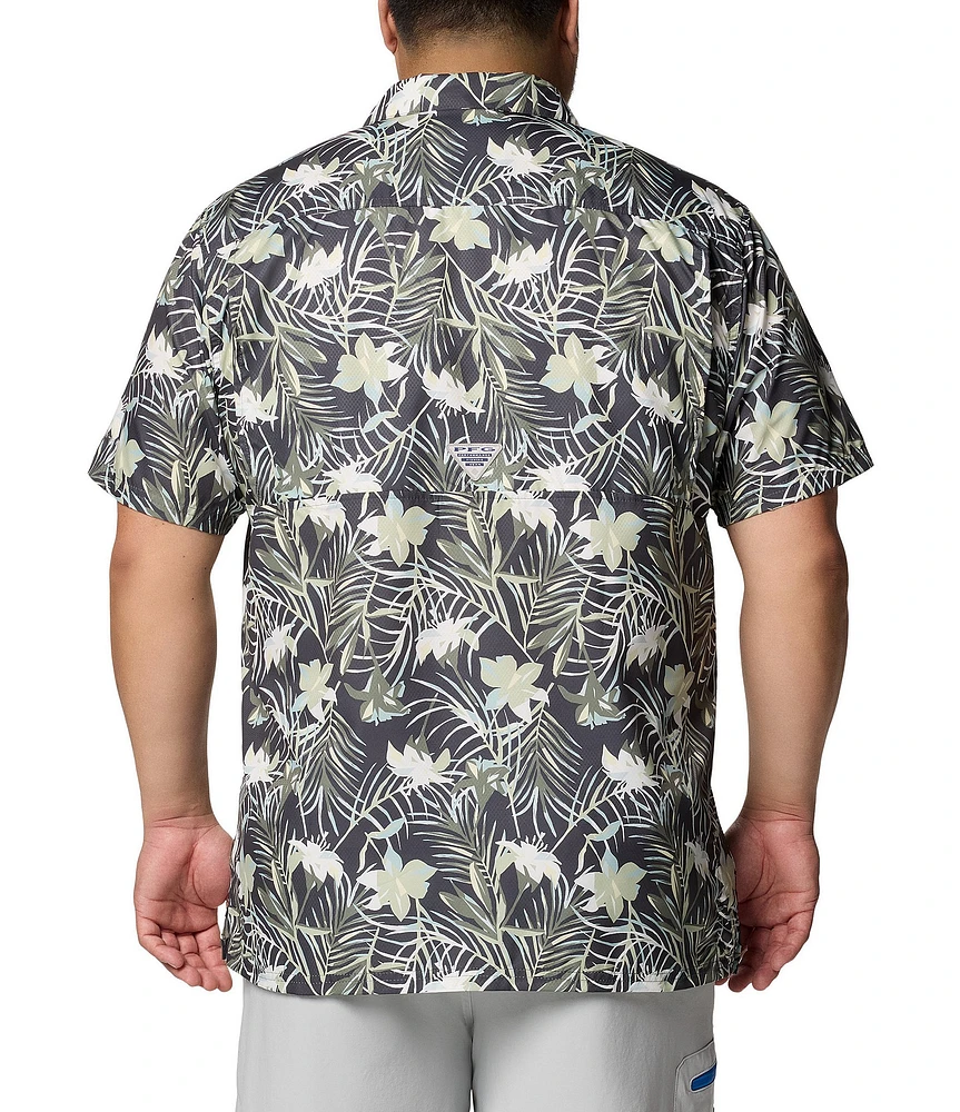 Columbia PFG Big & Tall Super Slack Tide Field Print Short Sleeve Woven Shirt
