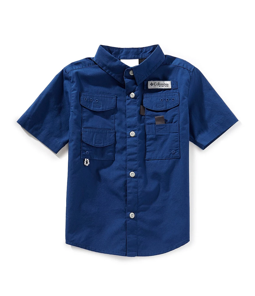 Columbia Little Boys Short-Sleeve Stretch Poplin Bonehead Fish Mesh Vented Fishing Shirt