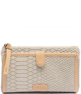 Consuela Thunderbird Embossed Snake Contrast Trim Slim Wallet