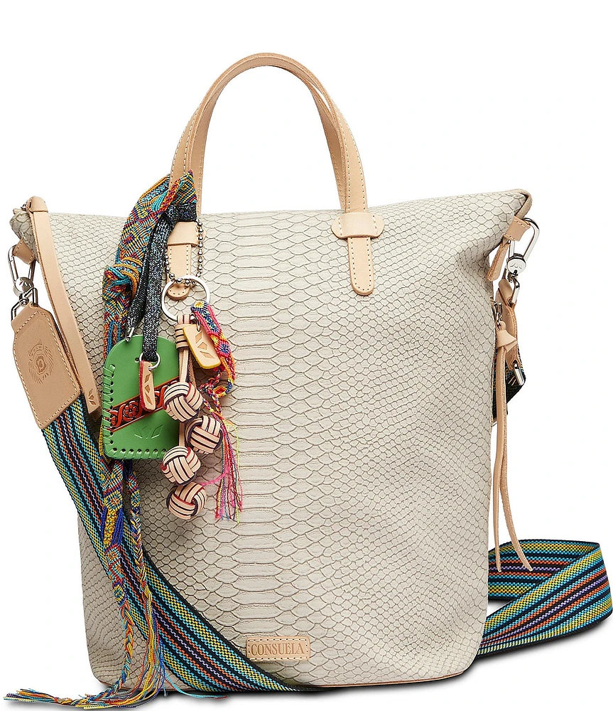 Consuela Thunderbird Snake Embossed Sling Crossbody Tote Bag