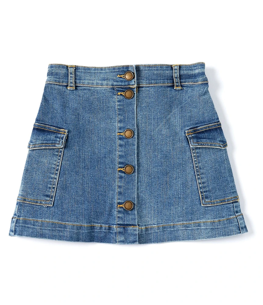Copper Key Big Girls Button Front Mini Skirt