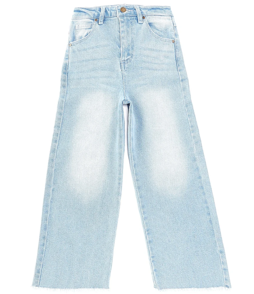 Copper Key Big Girls Wide Leg Denim Light Wash Jeans