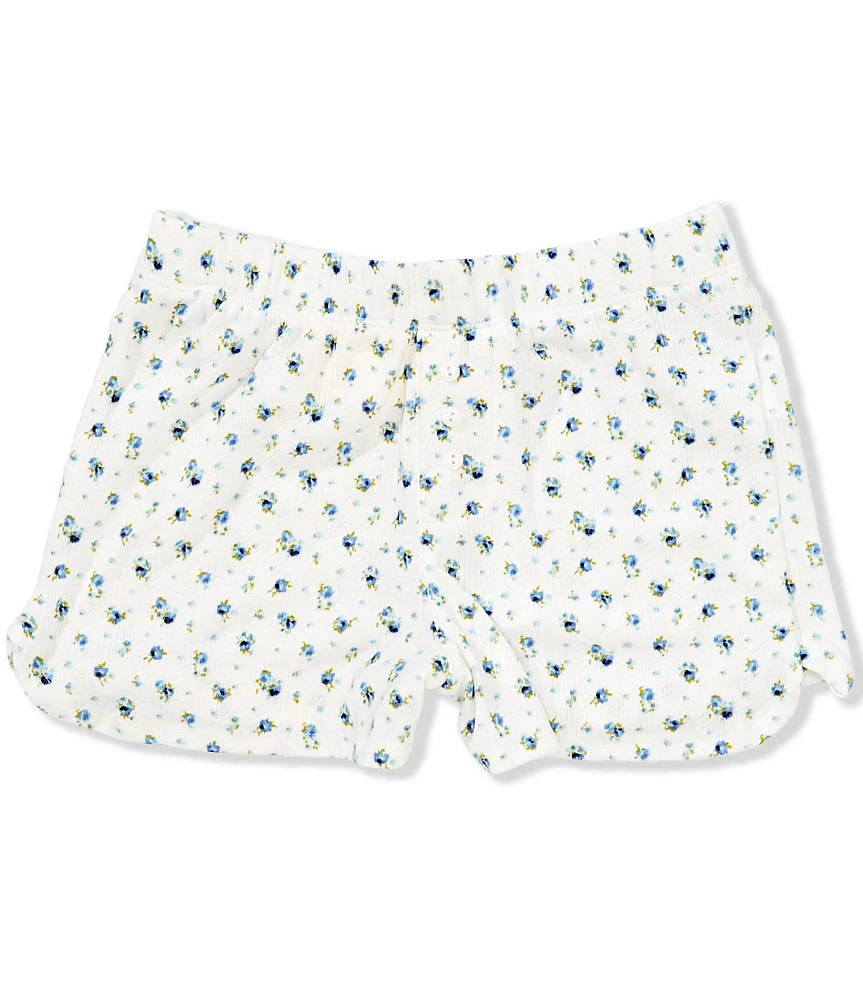 Copper Key Big Girls Ditsy Floral Pointelle Shorts