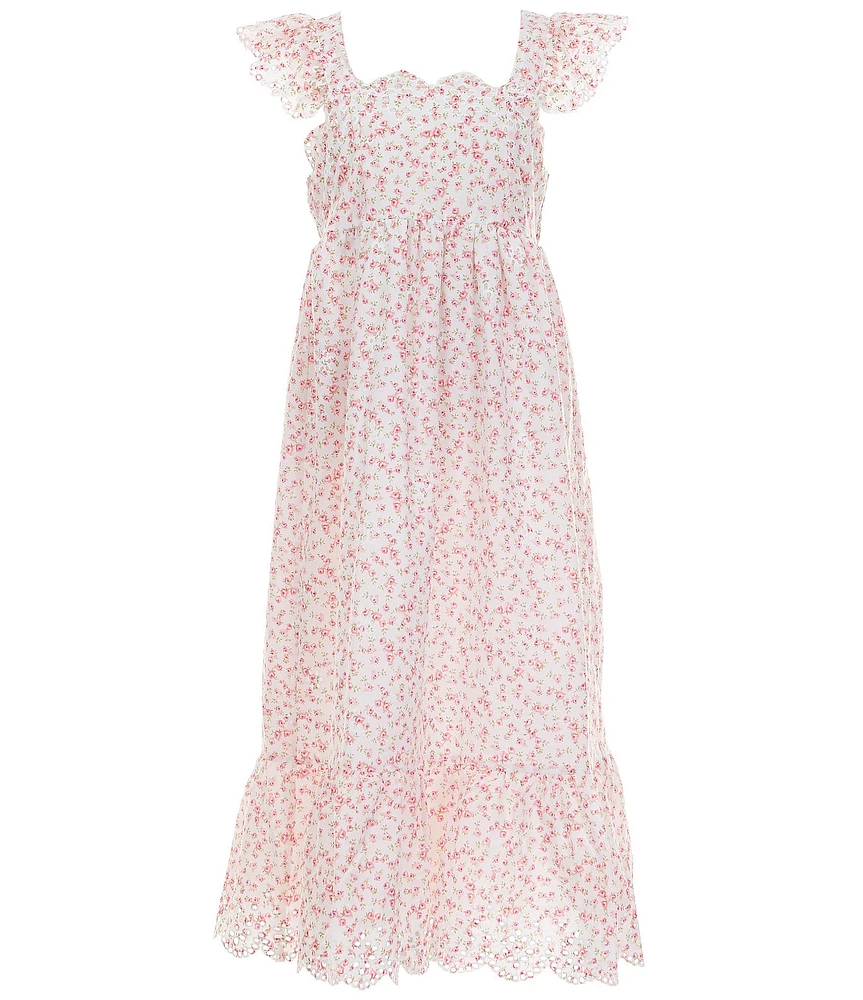 Copper Key Big Girls Eyelet Floral Midi Dress