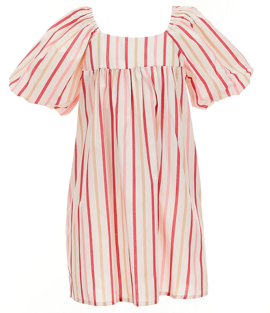 Copper Key Big Girls Striped Puff Sleeve Dress