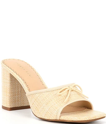 Copper Key Cape Raffia Bow Detail Dress Slide Sandals