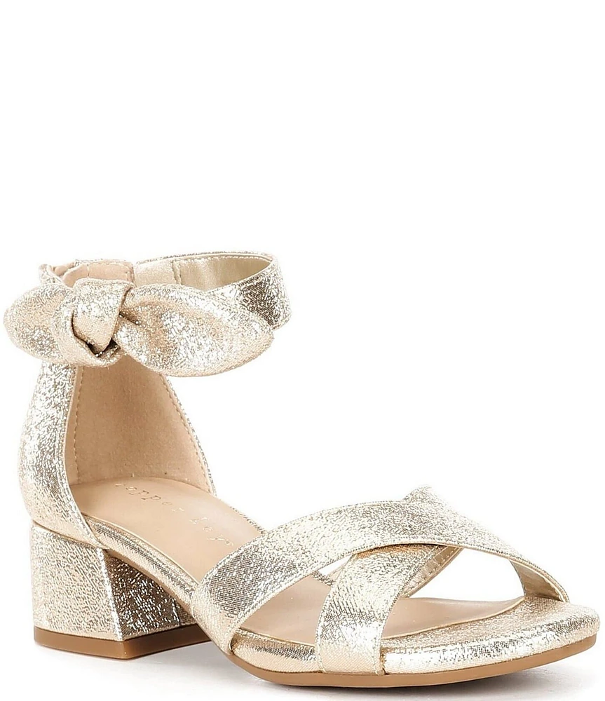 Copper Key Girls' Cyndy Shimmer Bow Dress Sandals (Toddler)