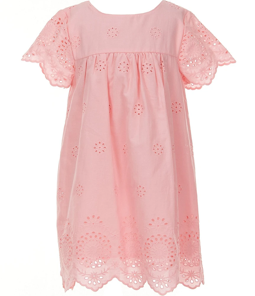 Copper Key Little Girls Eyelet Short Sleeve Dress