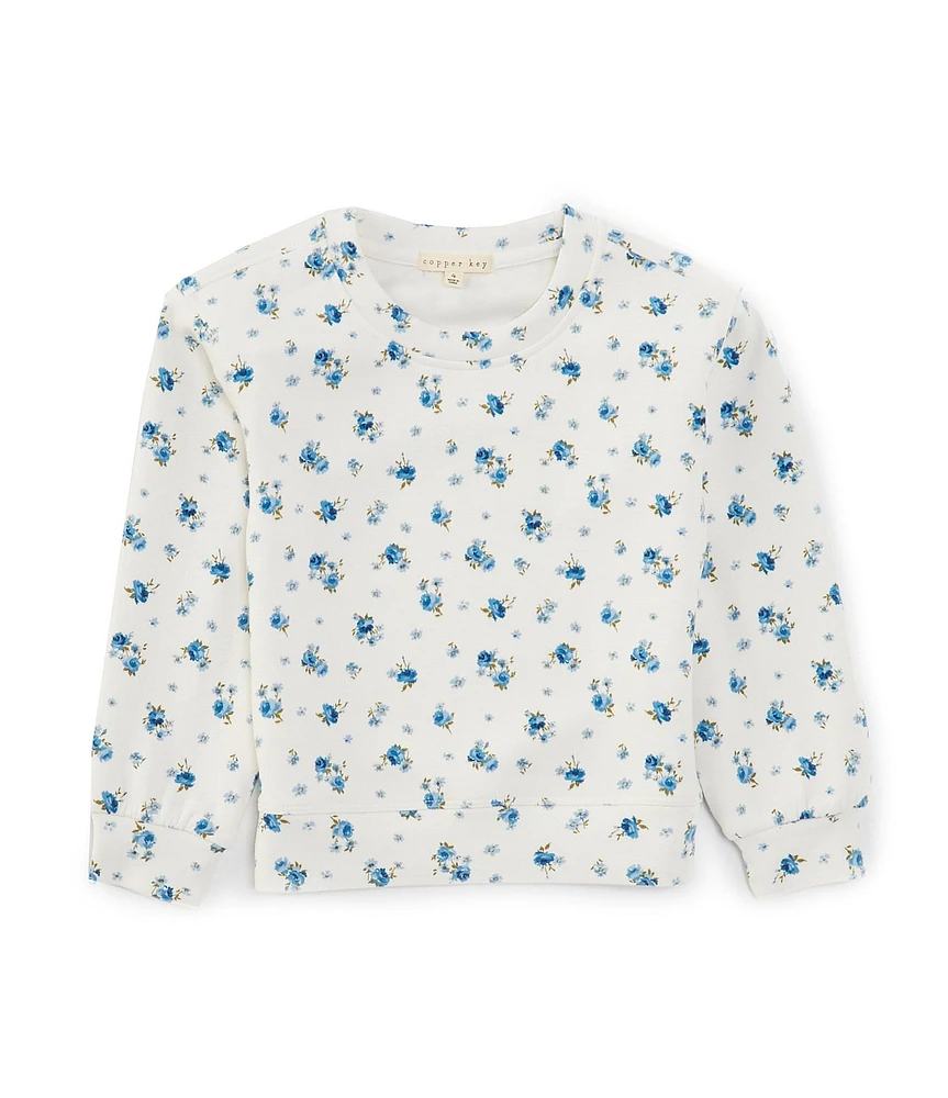 Copper Key Little Girls Floral Lounge Life Sweatshirt