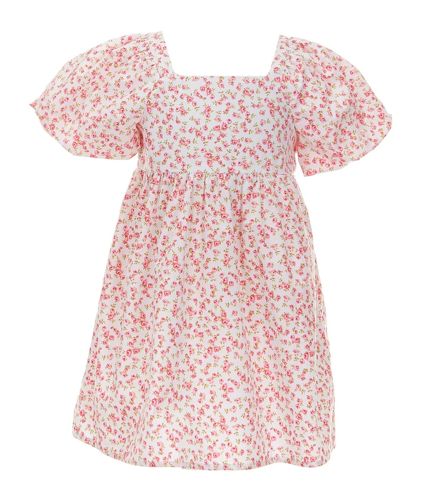 Copper Key Little Girls Floral Printed Margo Puff Sleeve Dress