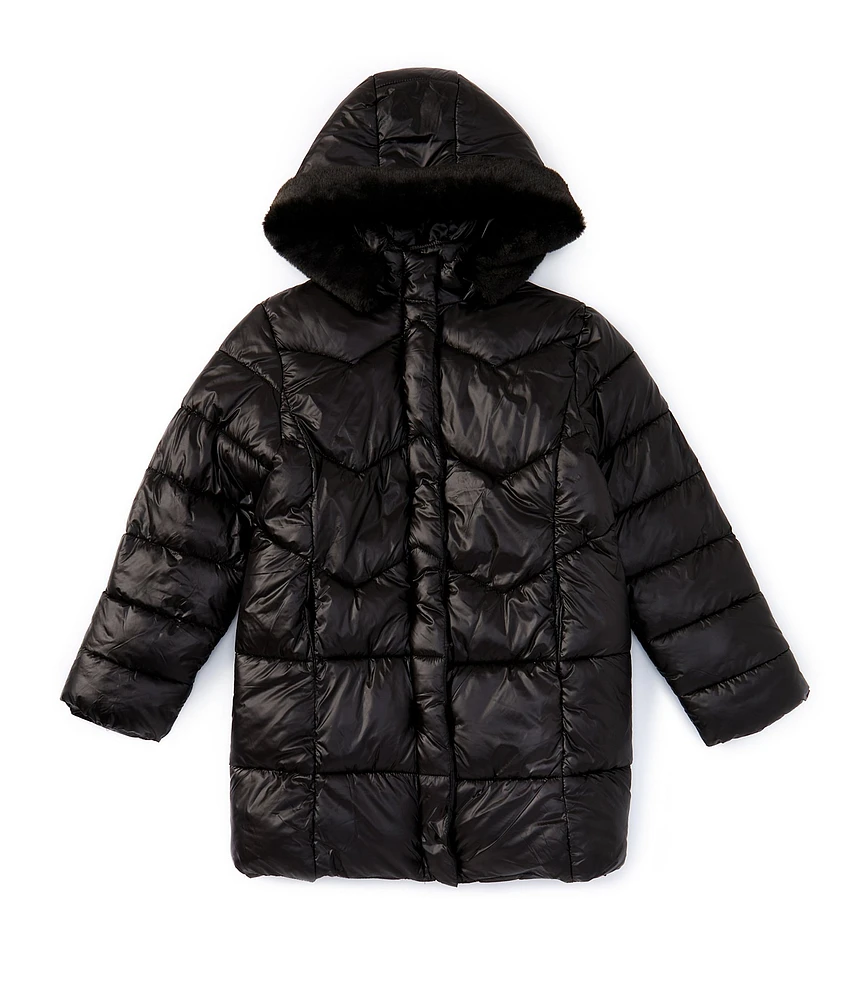 Copper Key Little Girls Metallic Puffer Jacket