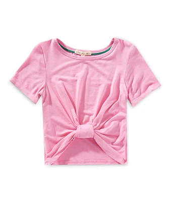 Copper Key Little Girls Tie Front Short Sleeve T-Shirt