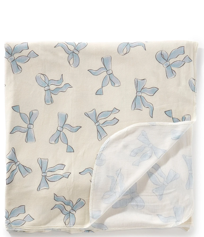 Copper Pearl Baby Girls Daphne Bow Print Swaddle Knit Blanket