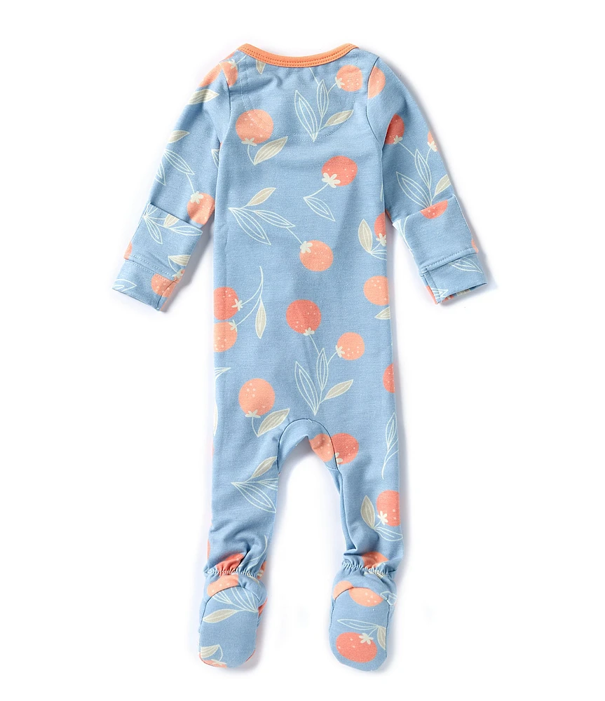 Copper Pearl Baby Girls Clementine Long Sleeve Zip Front Footie