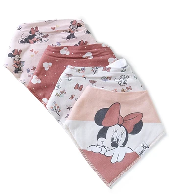 Copper Pearl x Disney Baby Girls Minnie Mouse Bowquet 4-Piece Bib Set