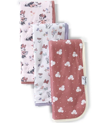 Copper Pearl x Disney Baby Girls Minnie Mouse Bowquet Oversized Burp Cloths 3-Pack