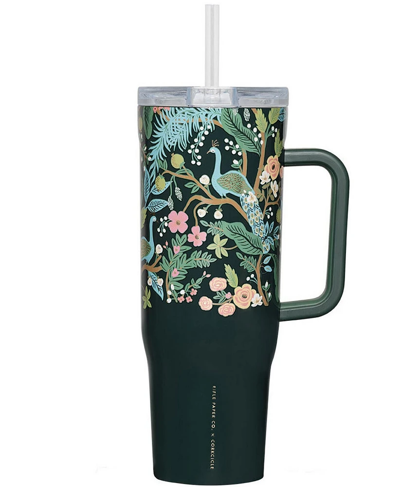 Corkcicle x Rifle Paper Co. Peacock Stainless Steel Triple-Insulated Cruiser, 40oz