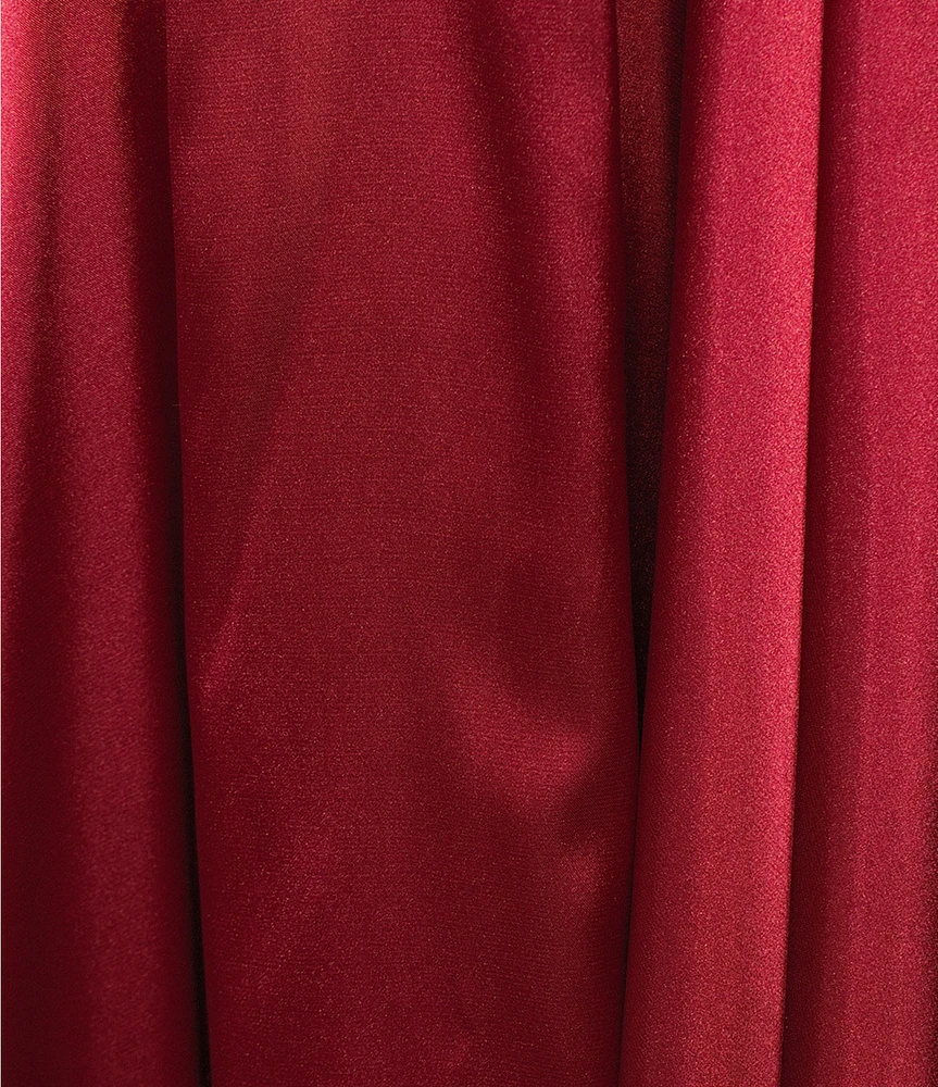 Coya Collection Satin Sweetheart Neck Beaded Stone Illusion Corset Bodice Front Slit A-Line Dress