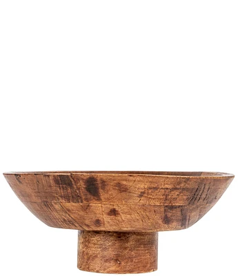 Creative Co Op Mango Wood Footed Bowl