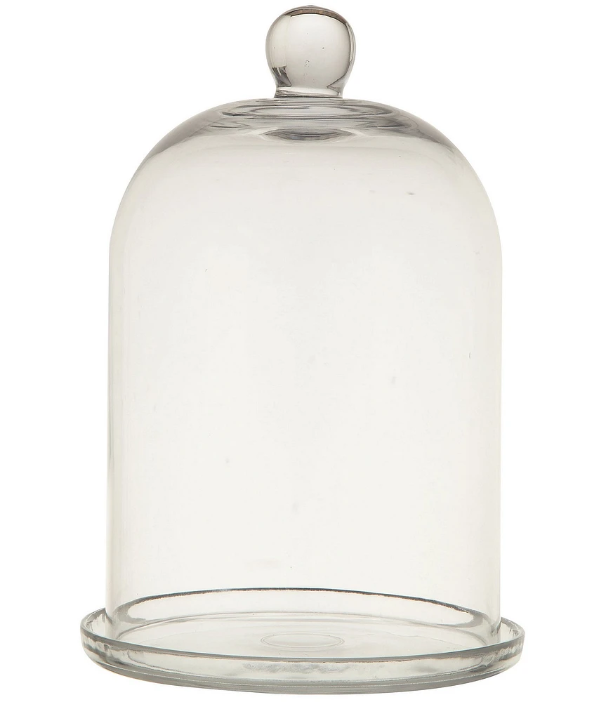 Creative Co Op Round Glass Cloche with Glass Plate