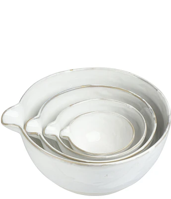Creative Co Op Stoneware White Batter Bowls, Set of 4