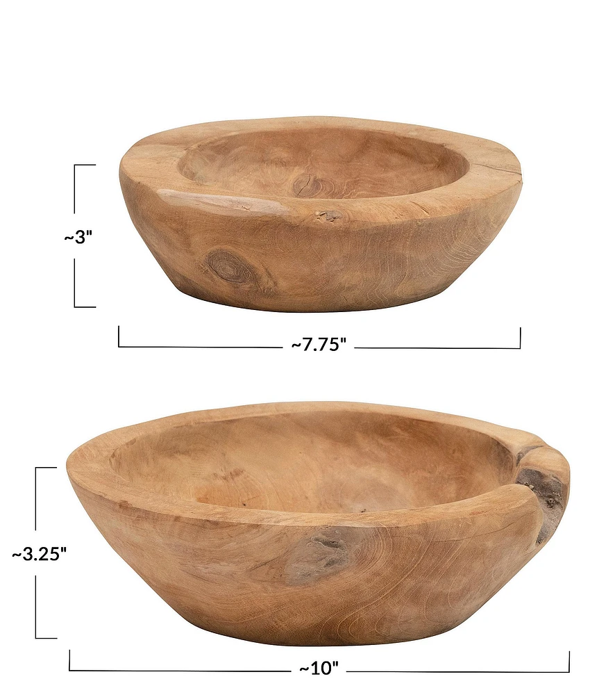 Creative Co Op Teakwood Bowls, Set of 2