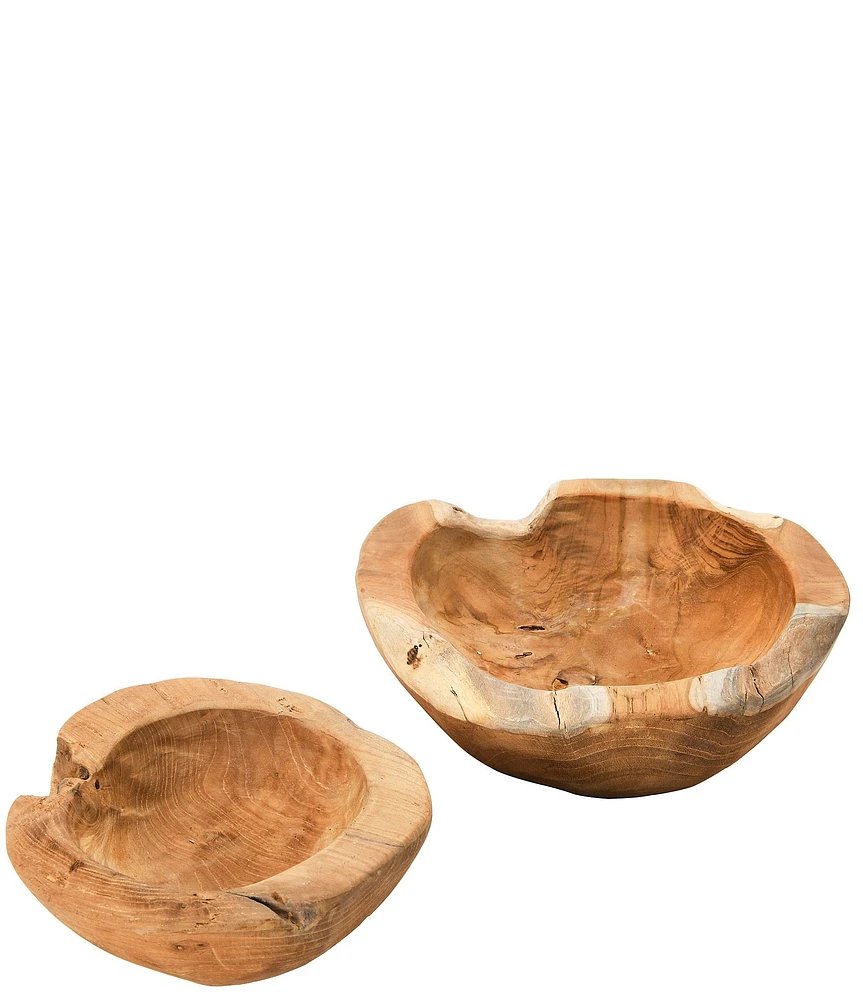 Creative Co Op Teakwood Bowls, Set of 2