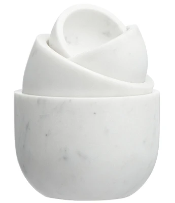 Creative Co Op White Marble Bowls, Set of 4