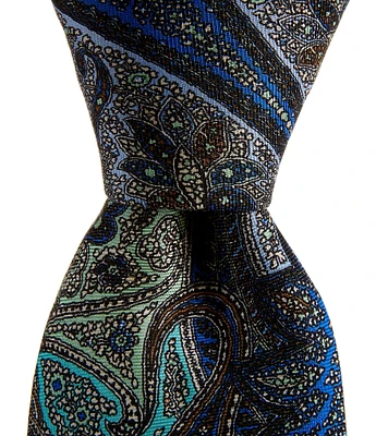 Cremieux Big & Tall Placed Paisley Print 3 1/4#double; Silk Tie