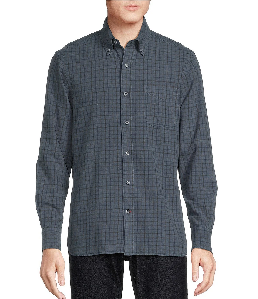 Cremieux Blue Label Big & Tall Classic Fit Plaid Oxford Long Sleeve Woven Shirt